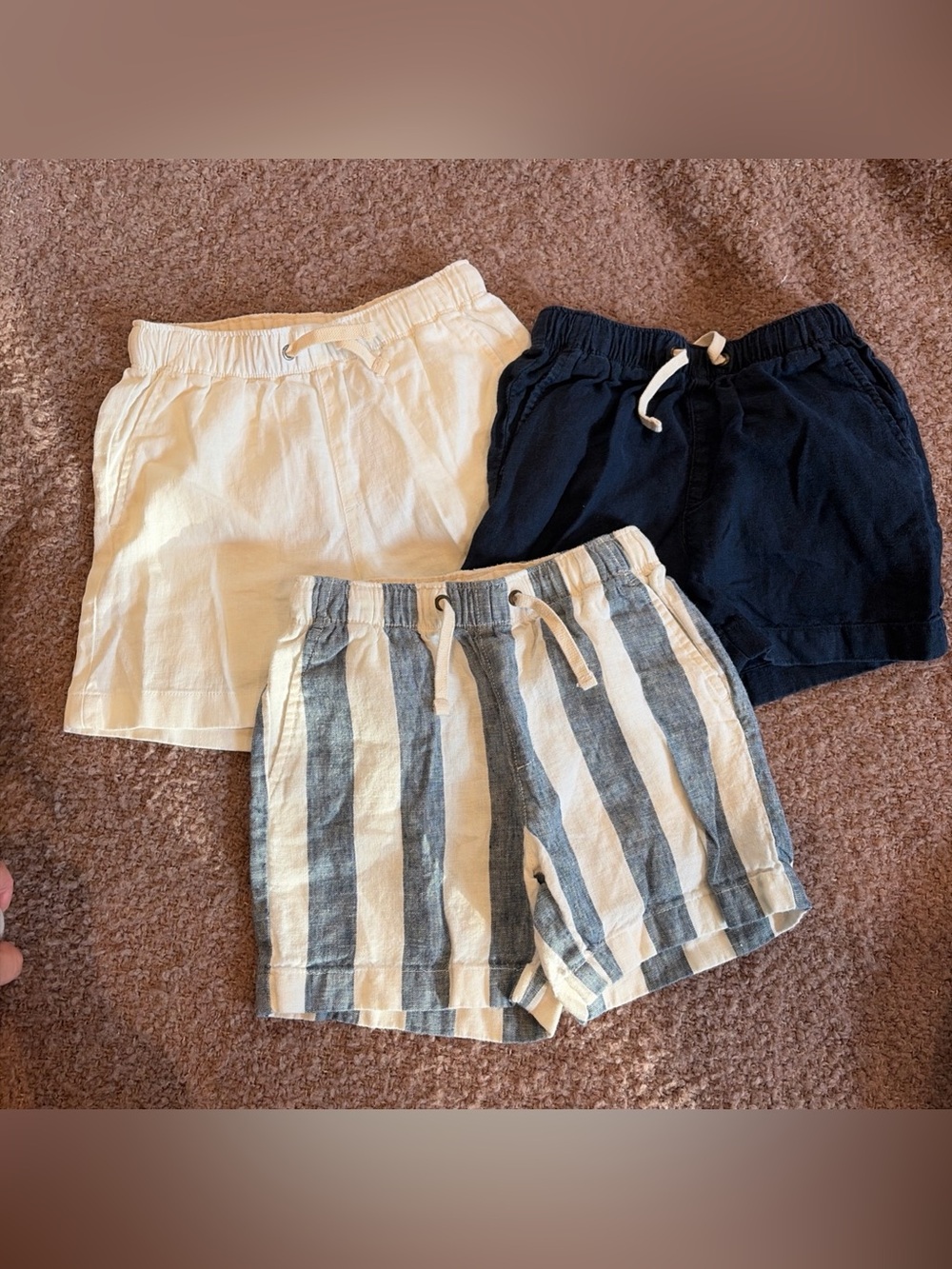Crewcuts Boys Girls Dock Shorts Elastic Waist 100% Linen Lot Of 3 Size 8